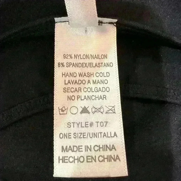 DYNAMIC Black spandex slip dress. One Size - Picture 5 of 5